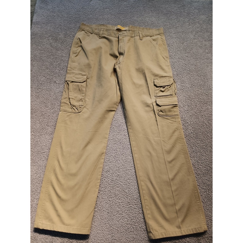 Wrangler Cargo Pants Men's 38x30 Khaki 100% Cotton Outdoor Workwear